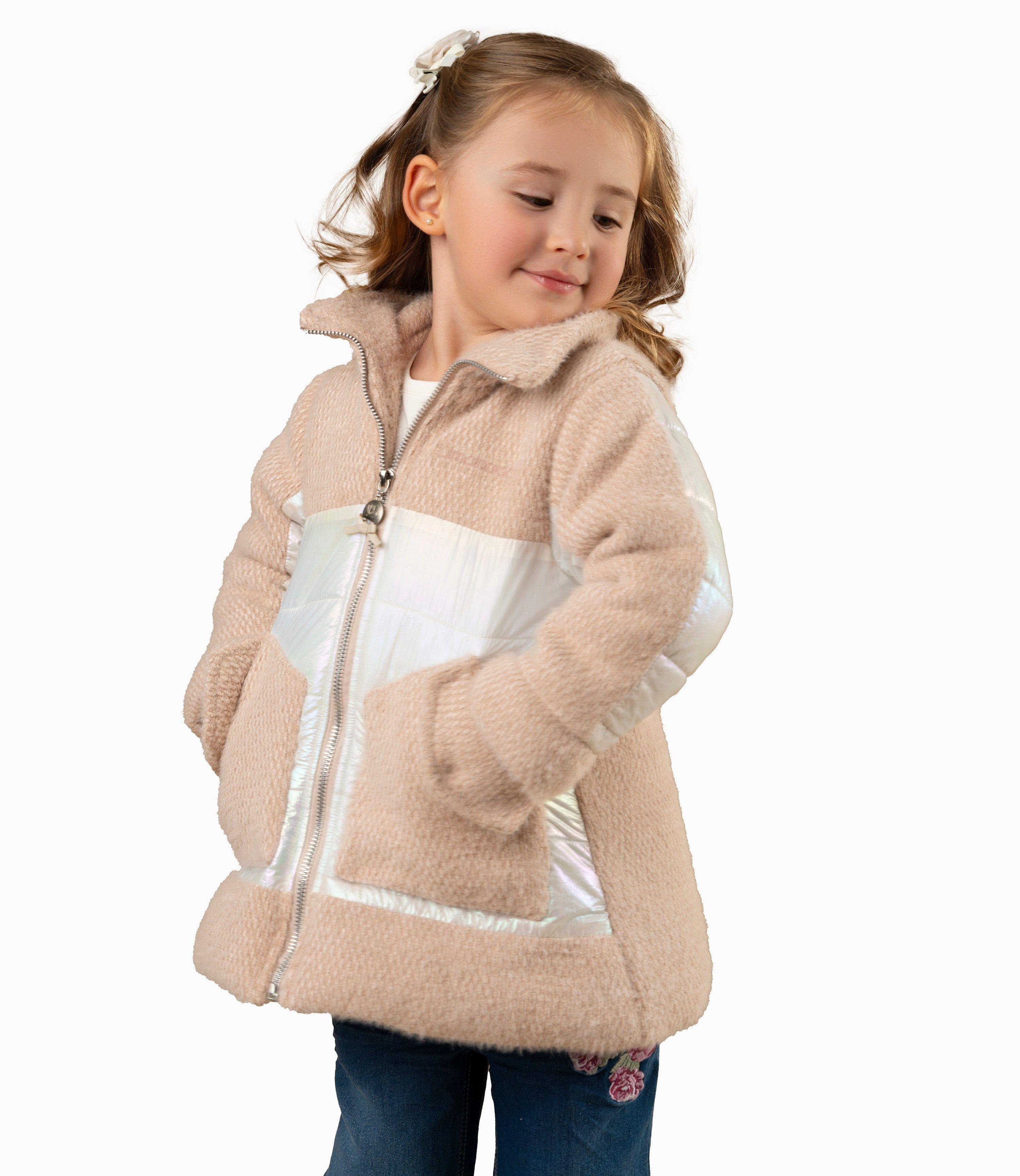 Chaqueta bebé metalizada beige Limonada-3