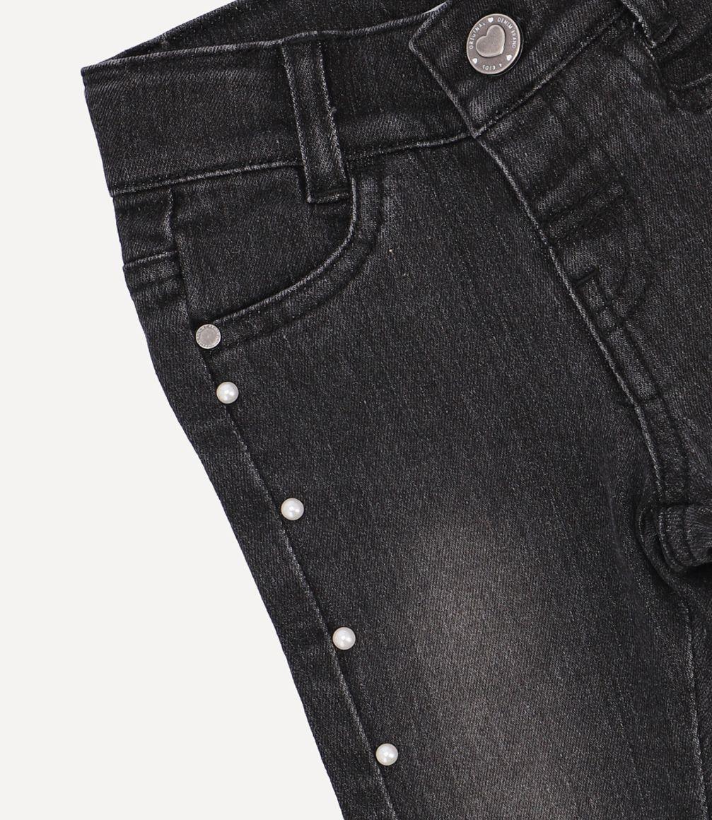 Jeans White Pearls Bebé Denim Negro 4 Kids-2
