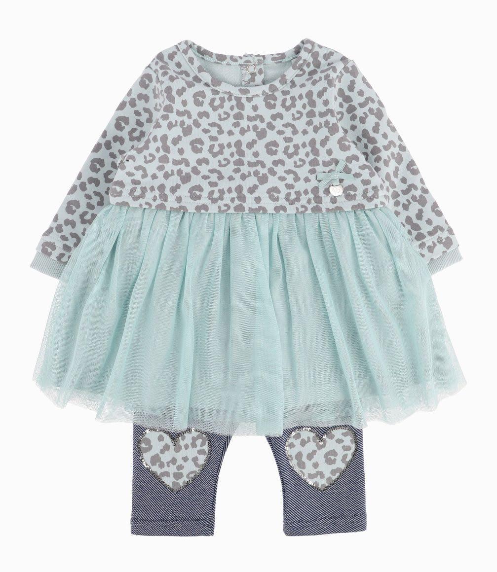 Conjunto Recién Nacida De Polera Y Calzas Menta-0