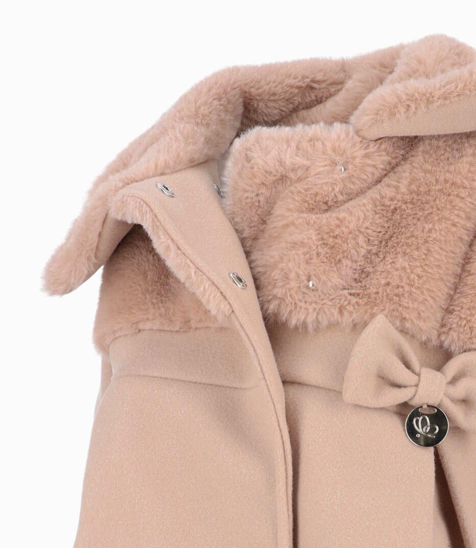 Abrigo bebés con lazo beige Limonada-2