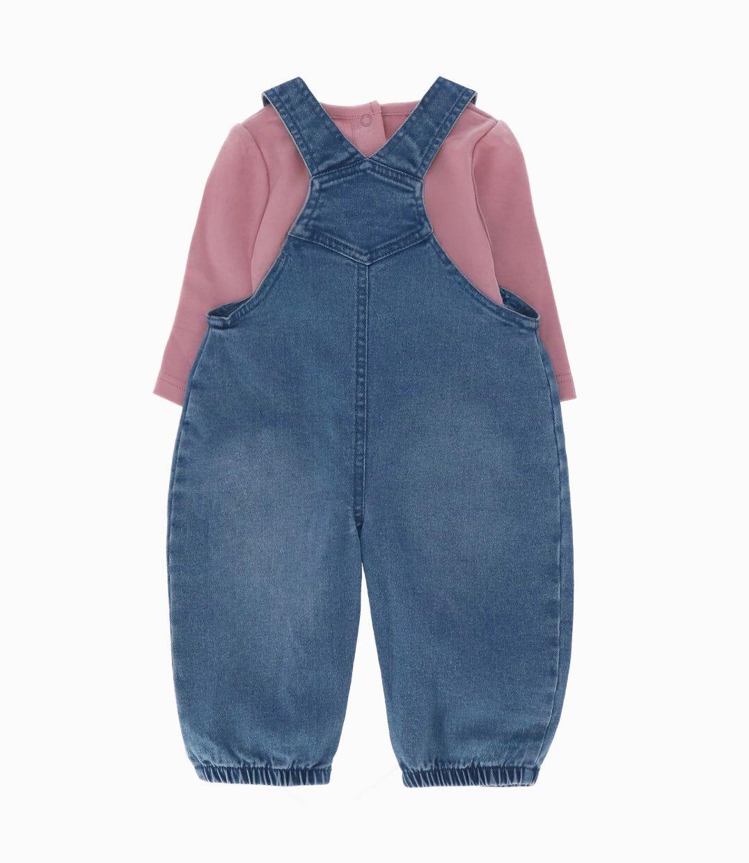 Jardinera recién nacida denim celeste Limonada-1