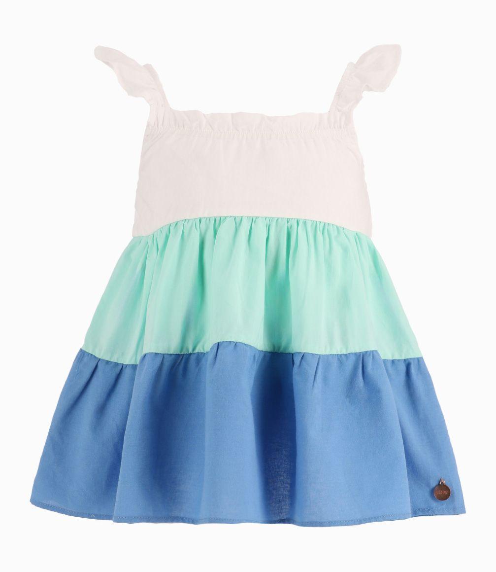 Polera Niña Con Vuelos Azul-0