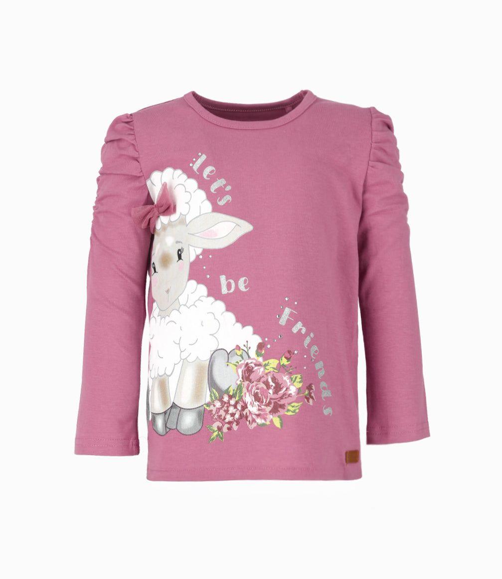 Polera niña con oveja burdeo Limonada-0