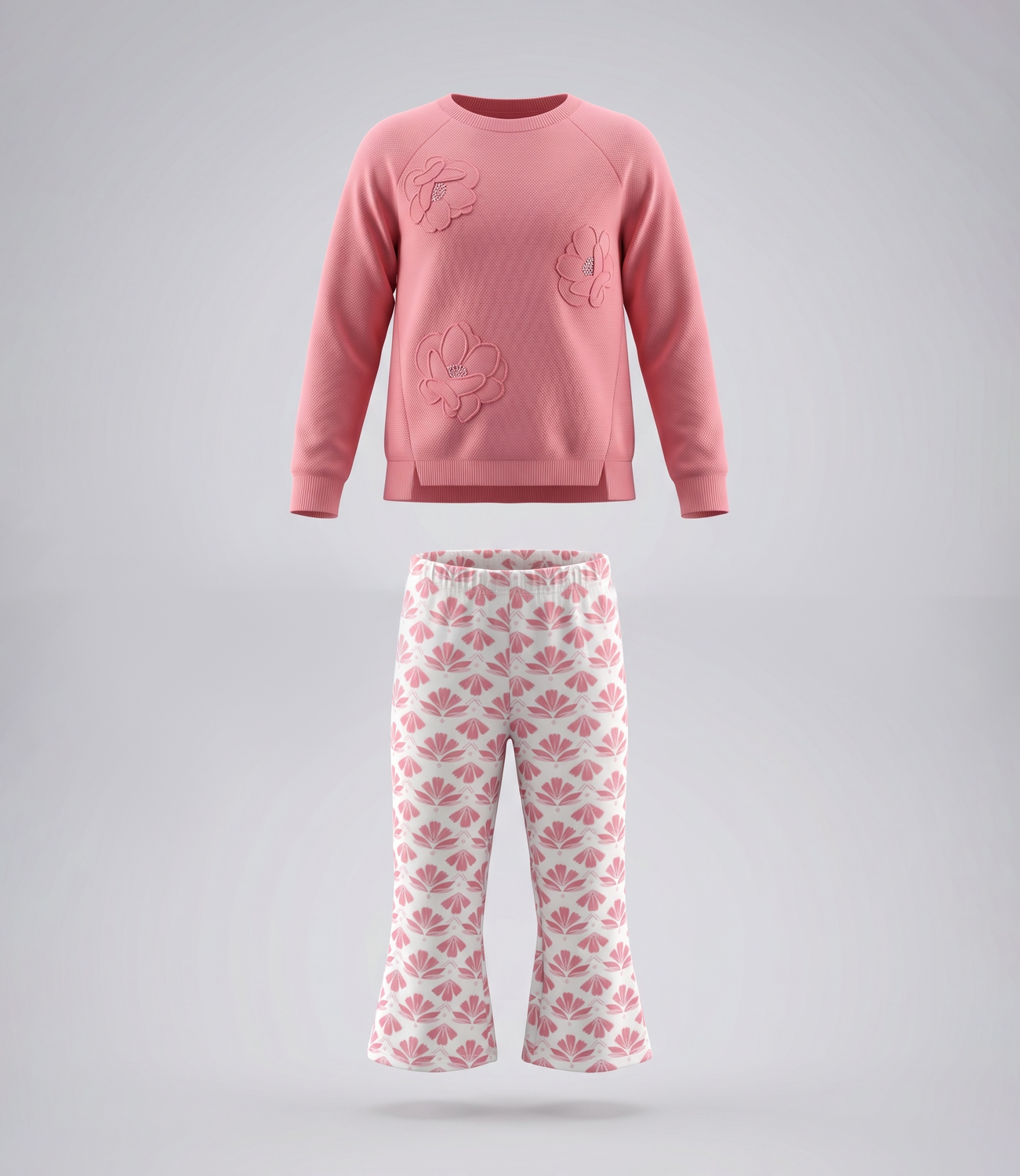 Conjunto bebé boho con flores L12221270178 coral Limonada-1