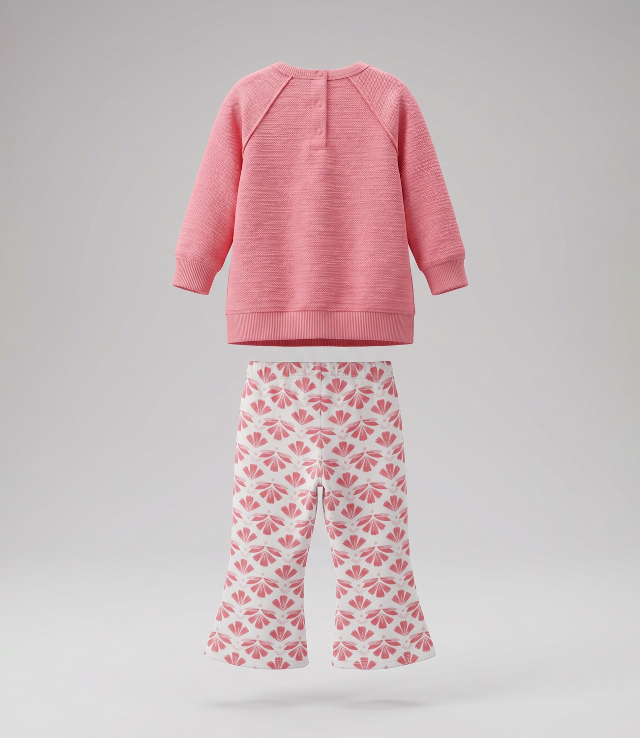 Conjunto bebé boho con flores L12221270178 coral Limonada-2
