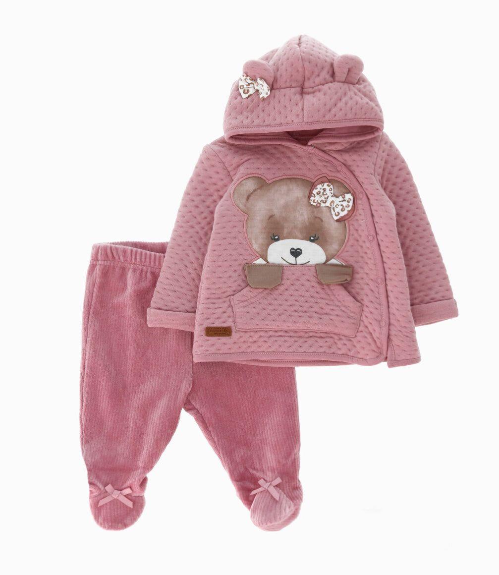 Conjunto recién nacida con osito palo rosa Limonada-0