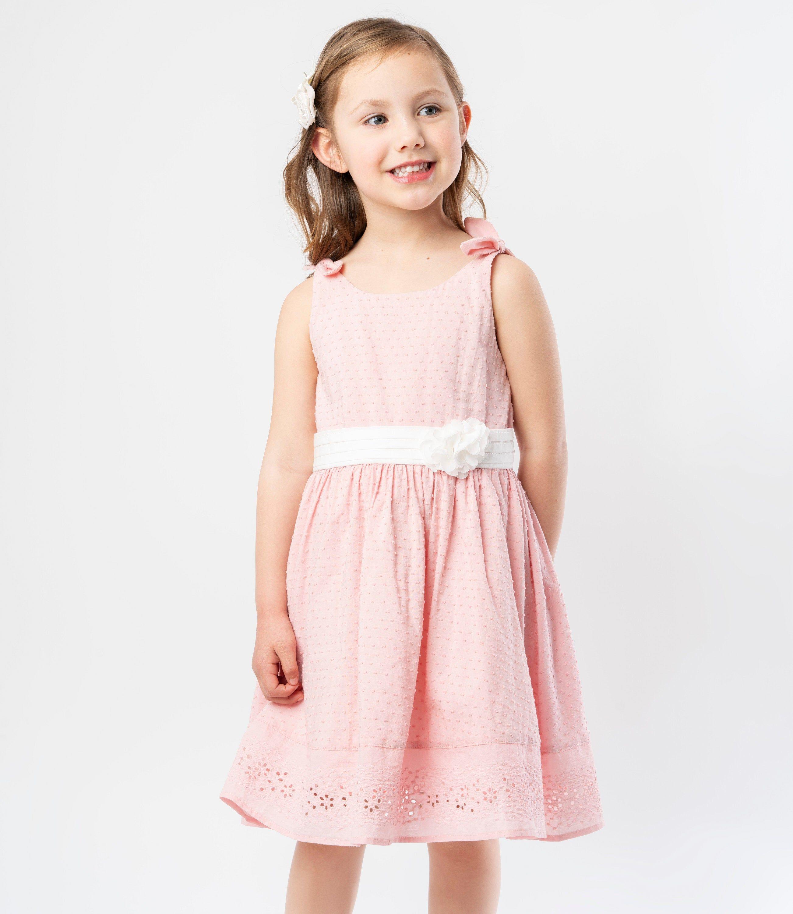 Vestido niña con lazo rosado Limonada-0