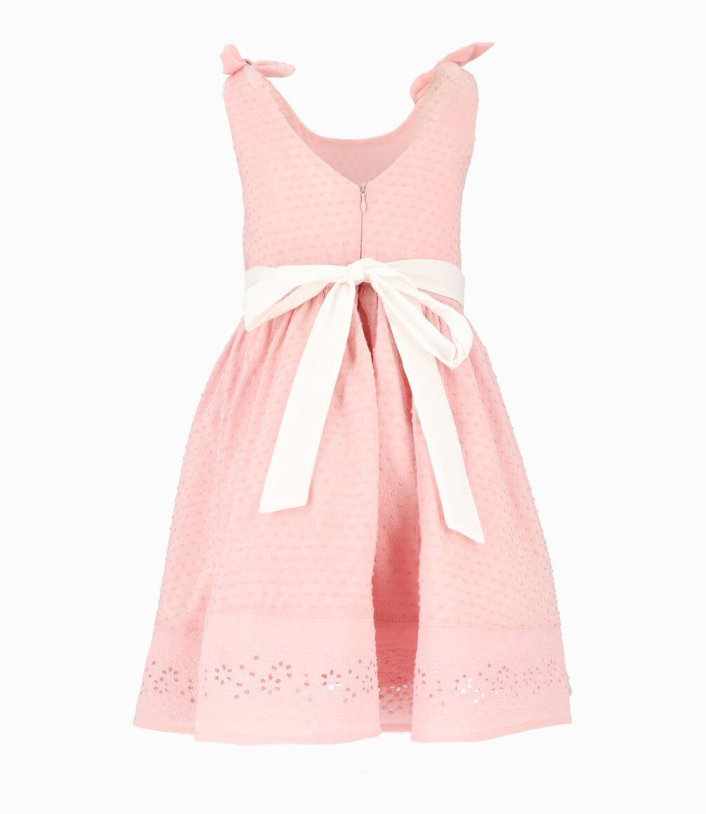Vestido niña con lazo rosado Limonada-2