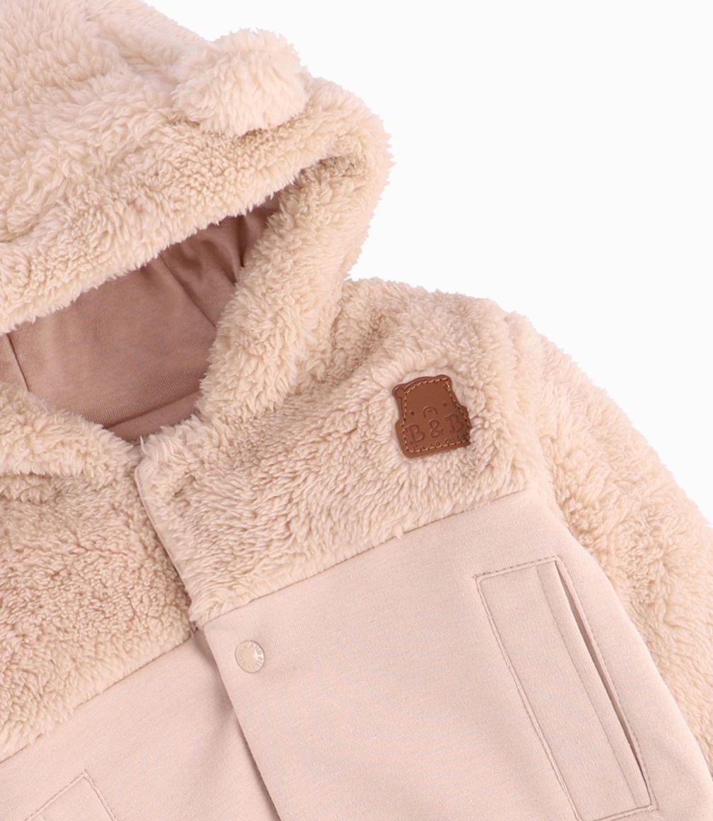 Conjunto Buzo Recién Nacido Con Polar Beige-2