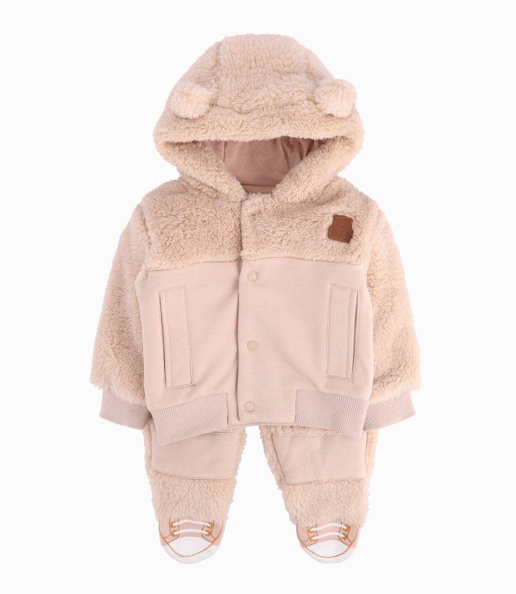 Conjunto Buzo Recién Nacido Con Polar Beige-0