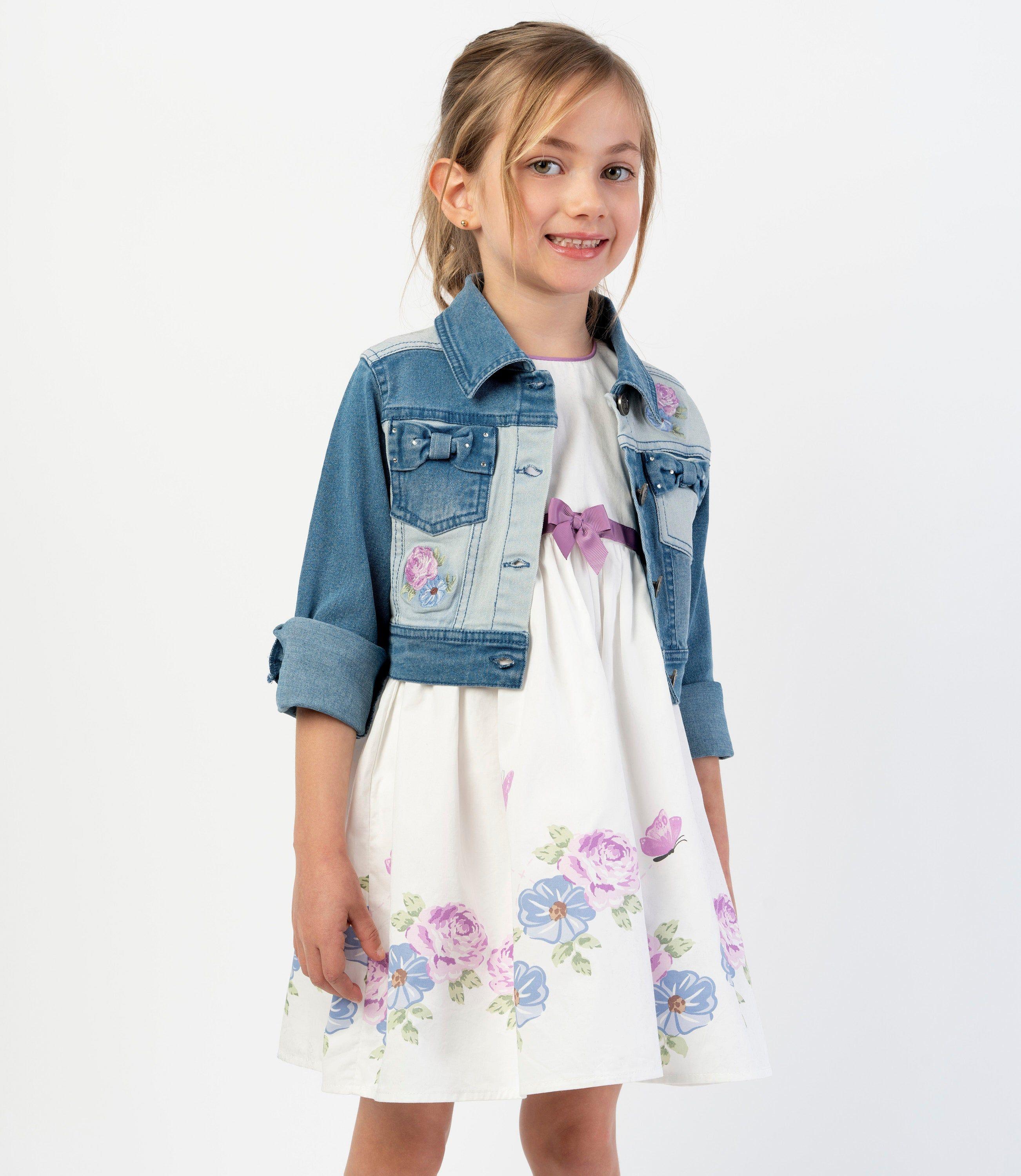 Chaqueta niña bicolor Celeste LIMONADA-0