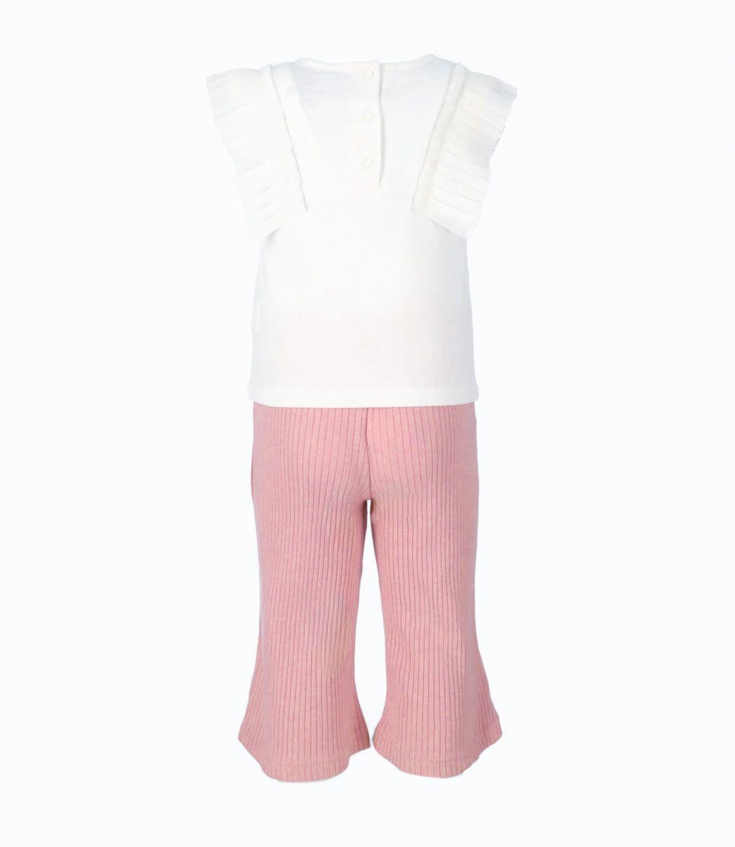 Conjunto bebé de top y pantalon rosado Limonada-2