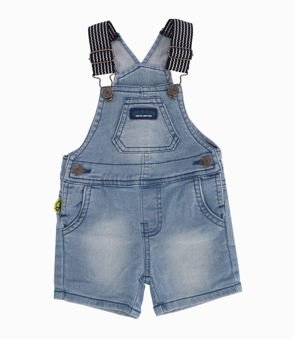 Jardinera Short Recién Nacido Algodón Denim Celeste 4 Kids-0