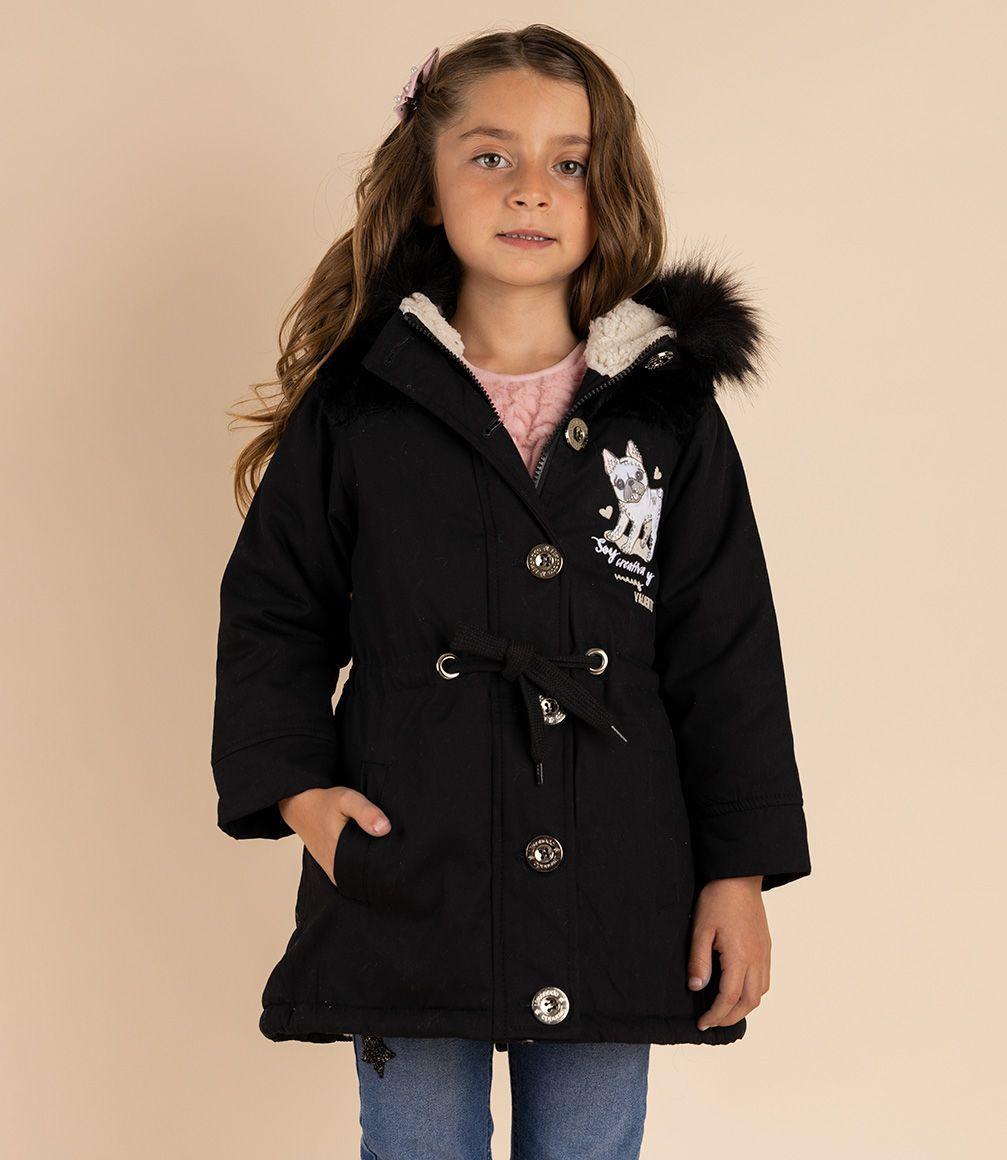 Abrigo Niña Con Gorro Negro-6