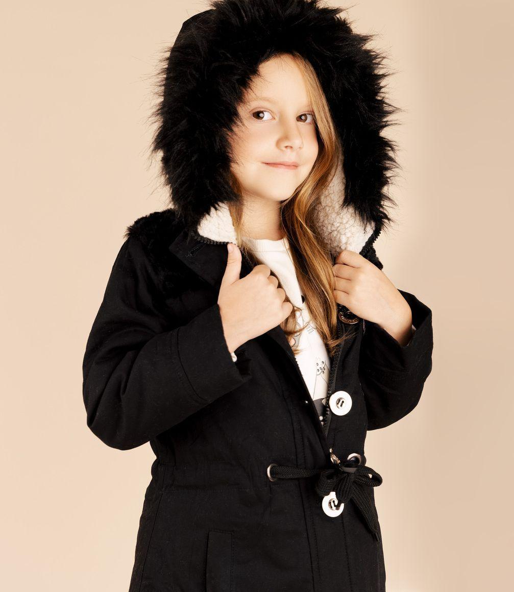 Abrigo Niña Con Gorro Negro-8
