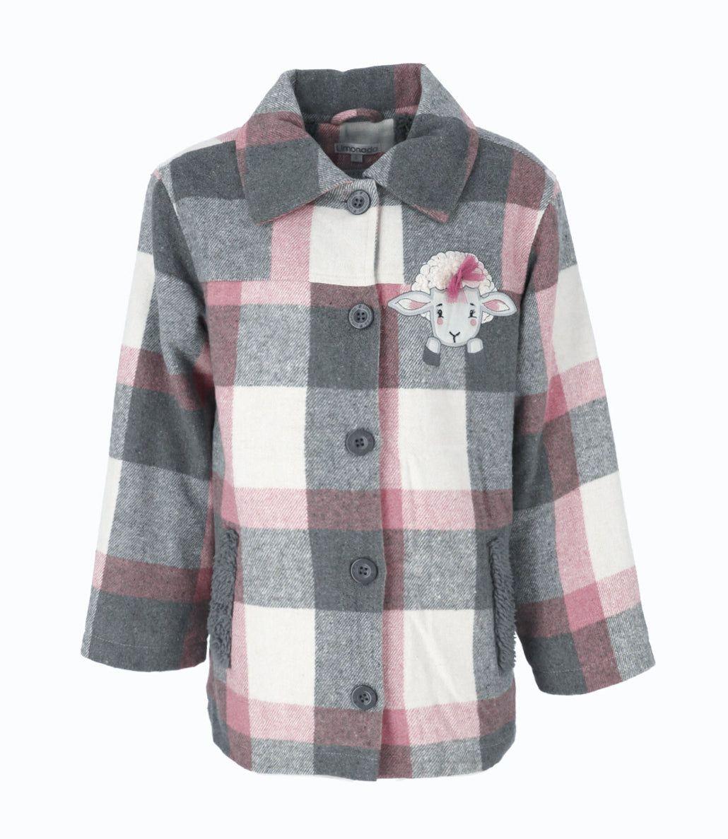 Chaqueta niña cuadrillé gris Limonada-1