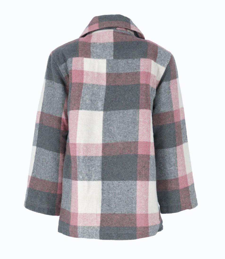 Chaqueta niña cuadrillé gris Limonada-2