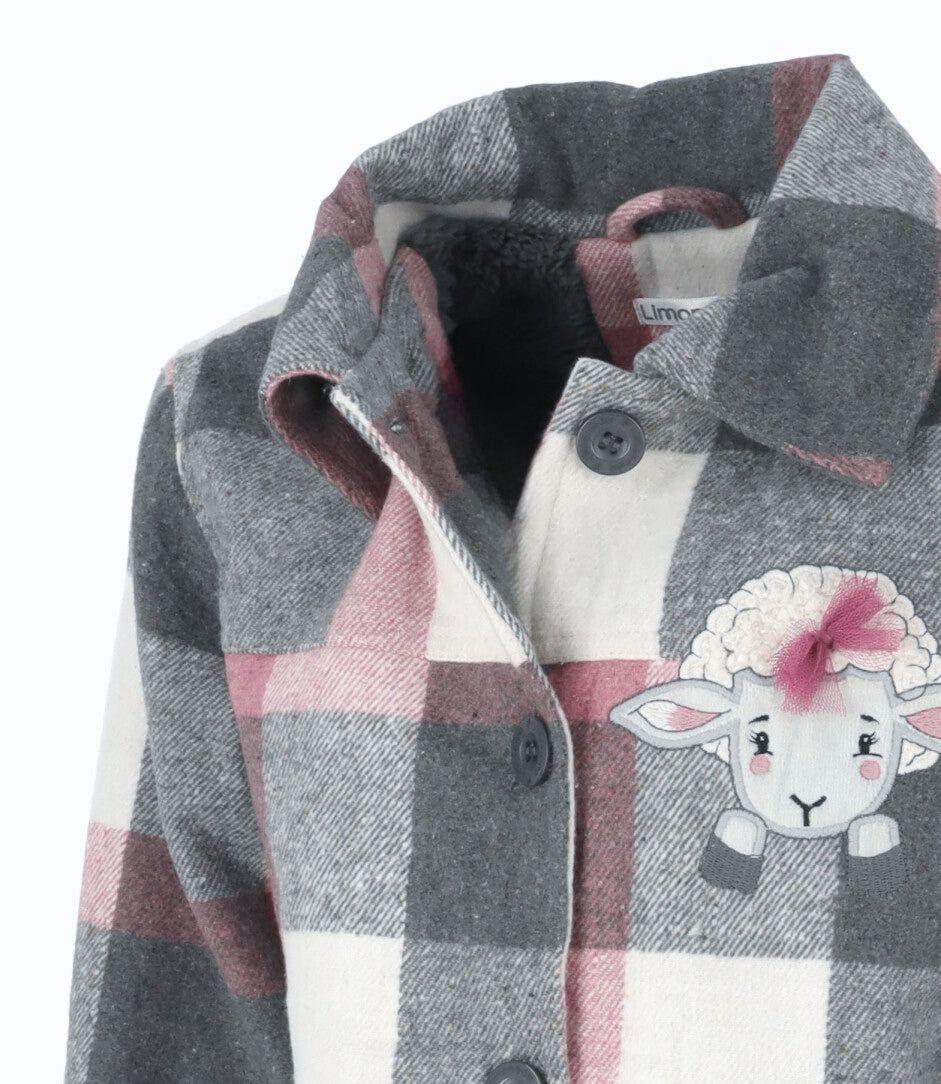 Chaqueta niña cuadrillé gris Limonada-3