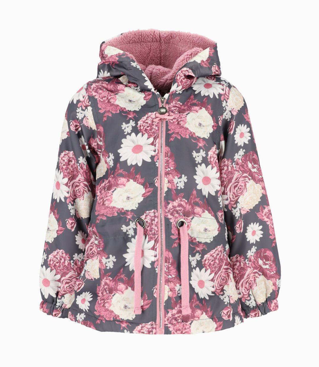 Chaqueta niña floreada gris Limonada-0