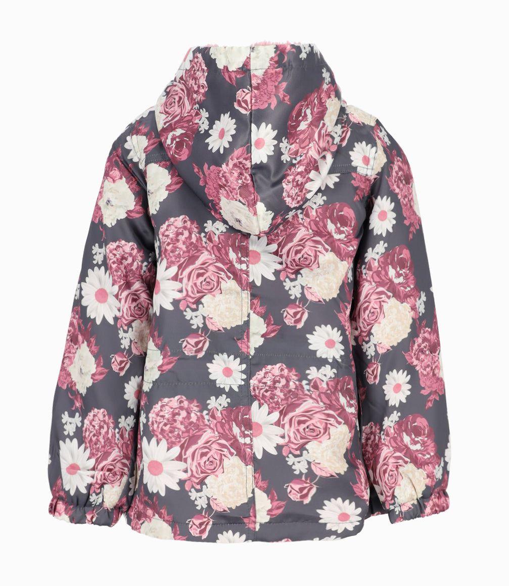 Chaqueta niña floreada gris Limonada-1