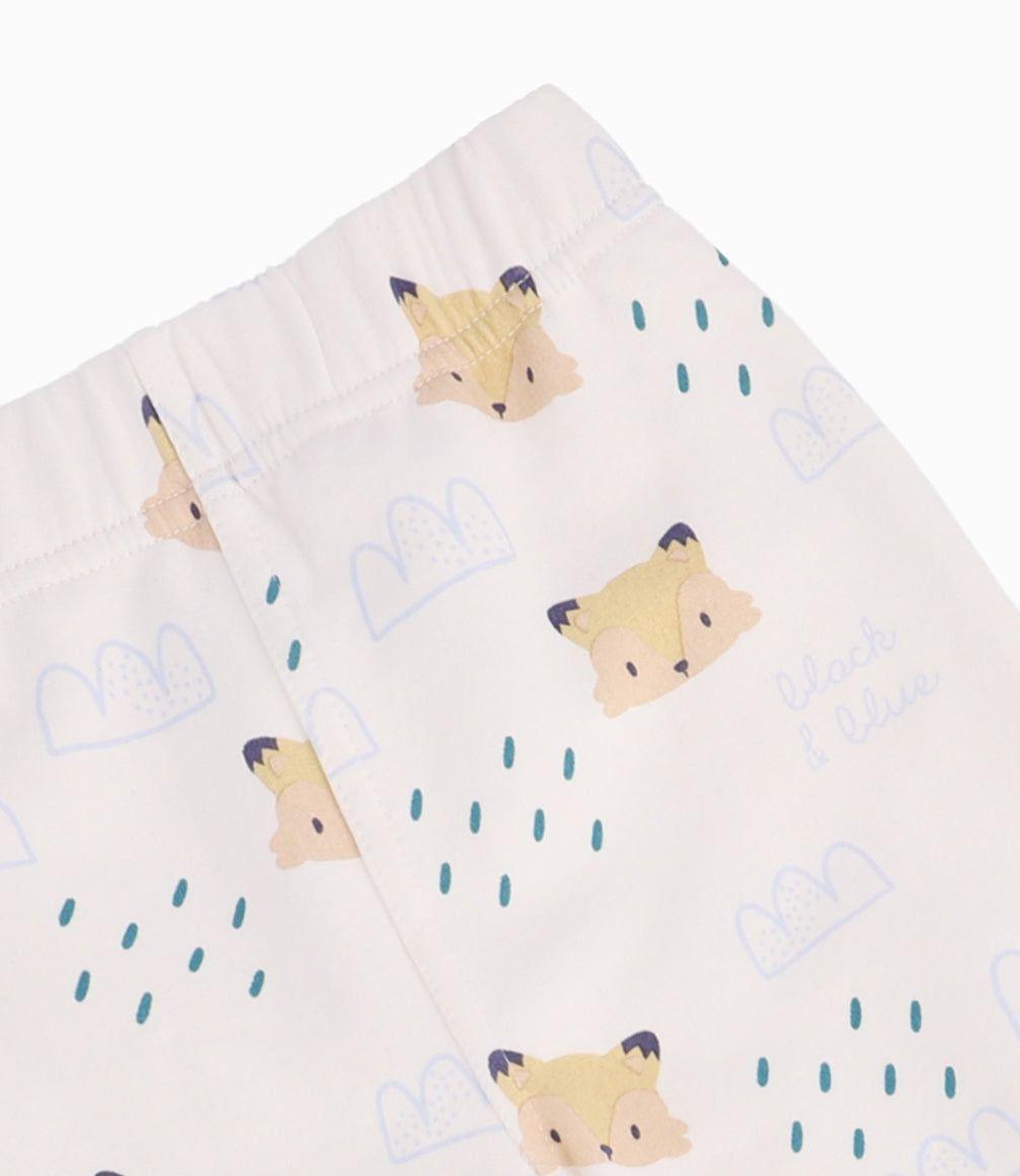 Conjunto Recién Nacido Con Zorrito B&B Azul Piedra-3