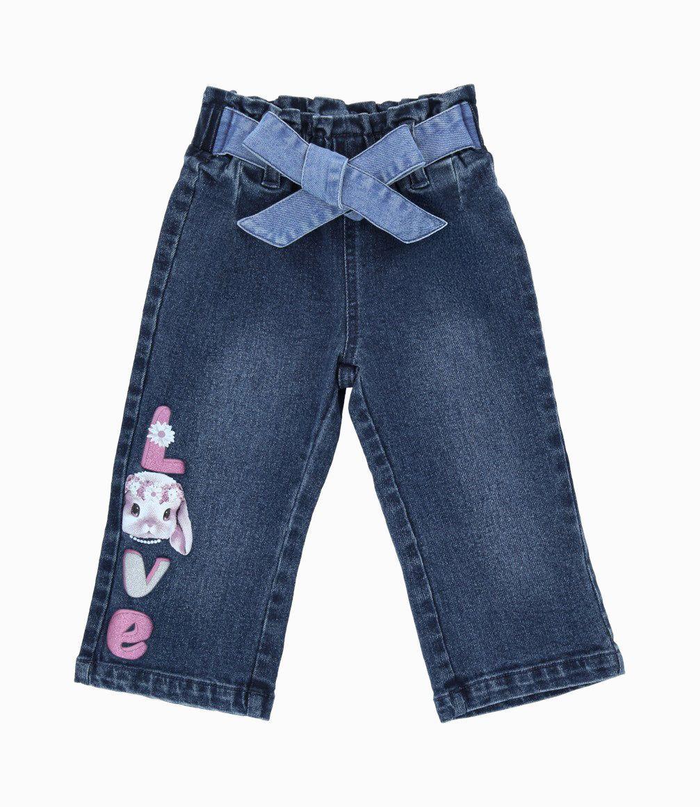 Jeans bebé love azul marino Limonada-0