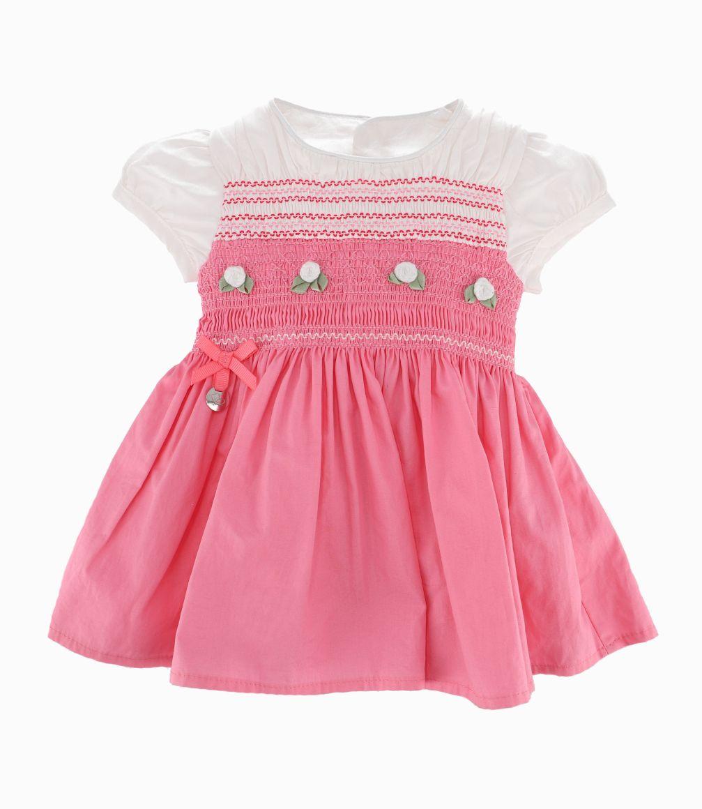 Vestido Con Lazo Recién Nacida Coral Limonada-0