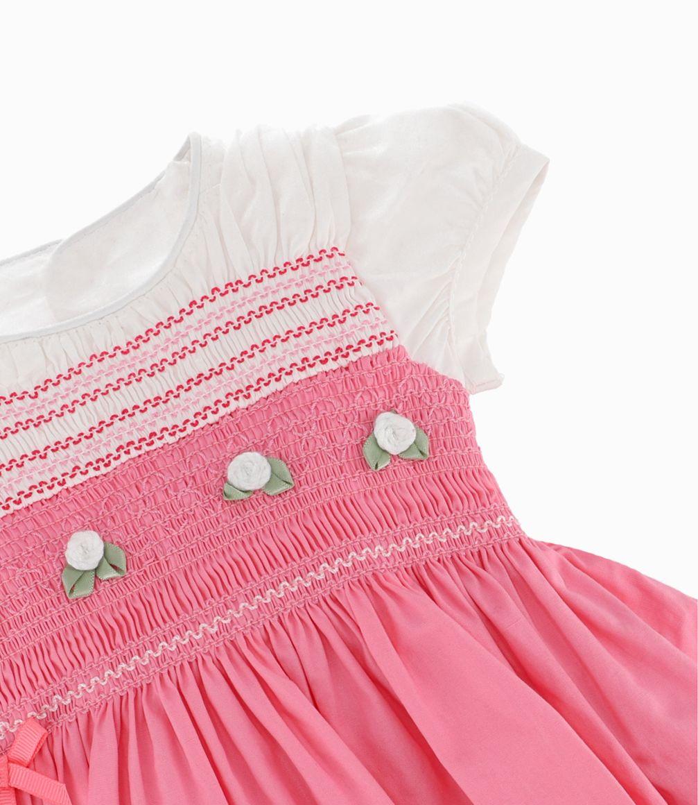 Vestido Con Lazo Recién Nacida Coral Limonada-1