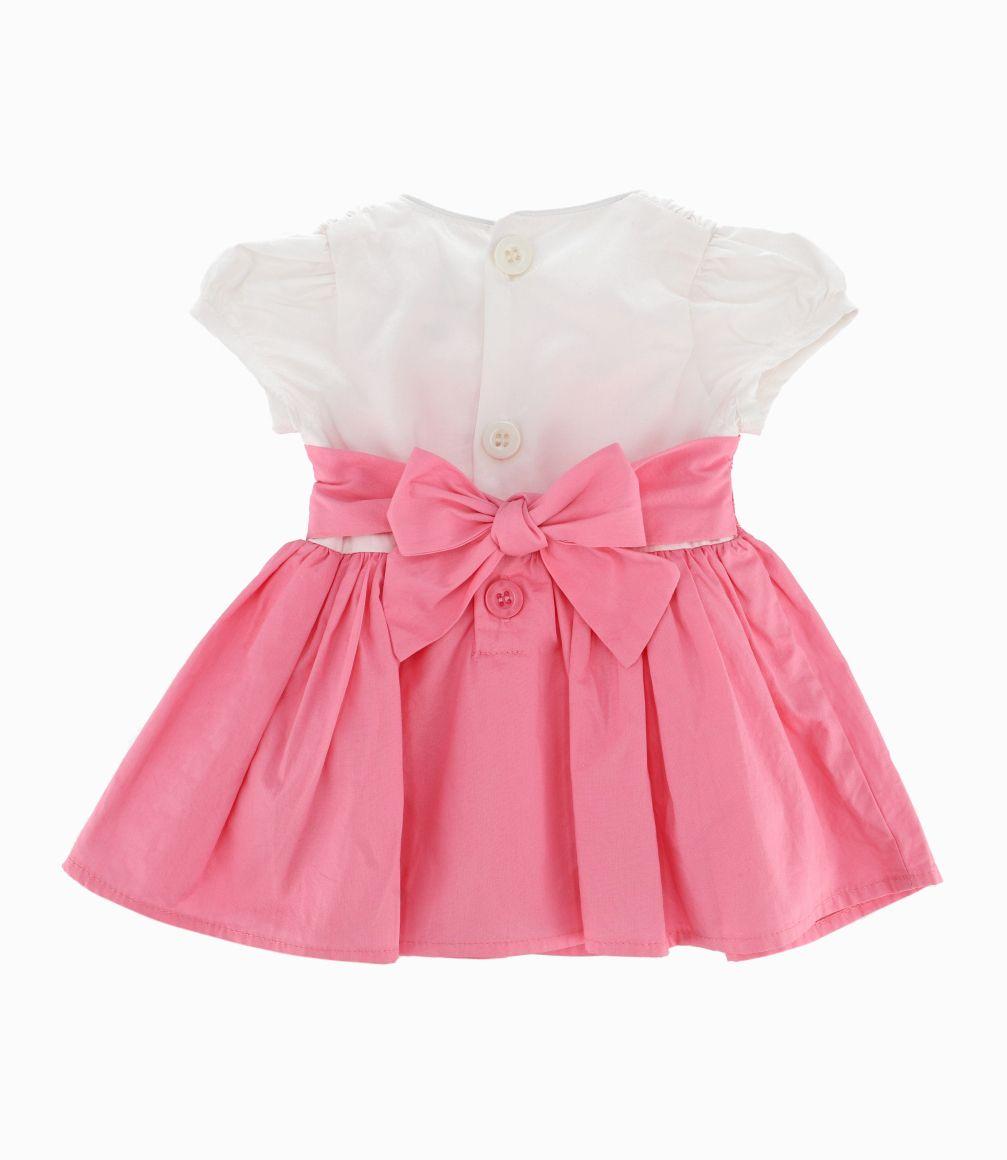 Vestido Con Lazo Recién Nacida Coral Limonada-2