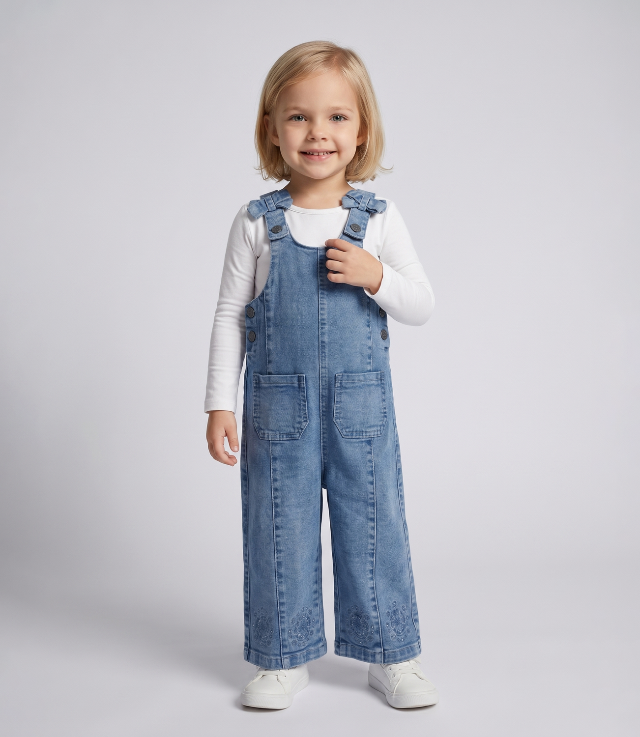 Jardinera bebé con polera L12181270174 denim Limonada-0