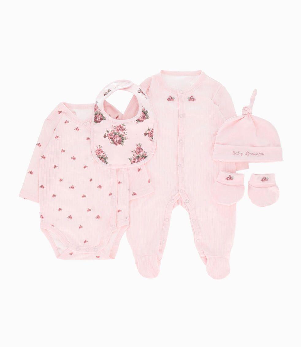 Set general recién nacida 5 piezas rosa Limonada-0