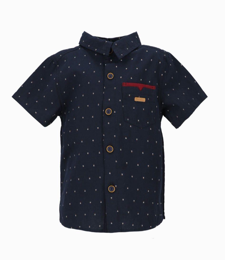 Camisa manga corta bebé con estampado azul  Black and Blue-0