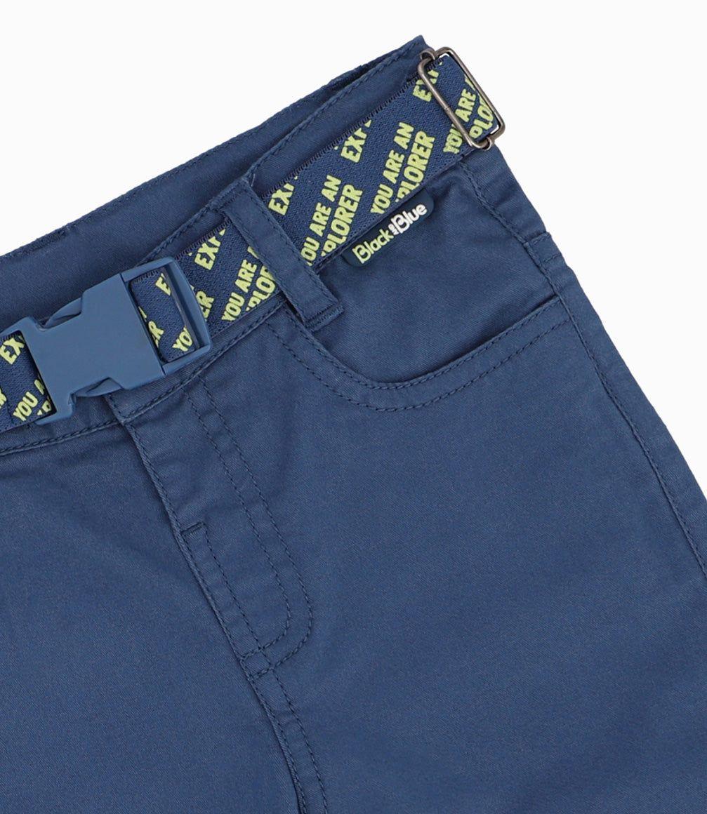 Pantalón Bebé Niño Con Cinturón Azul-1