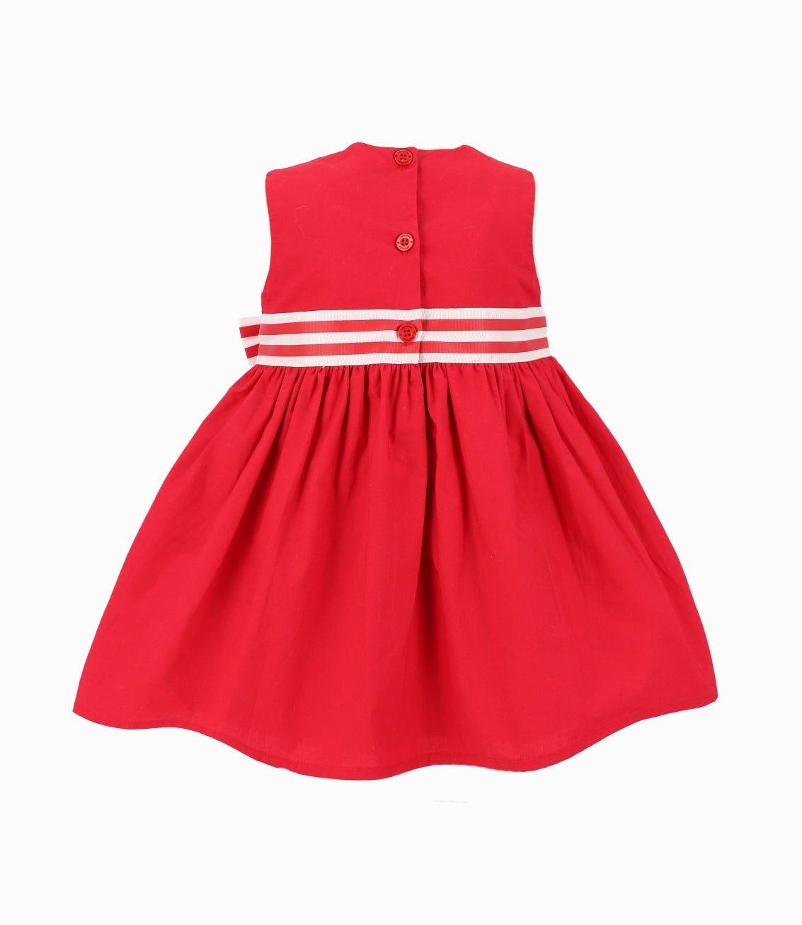 Vestido Bebé Con Lazo Rojo-3