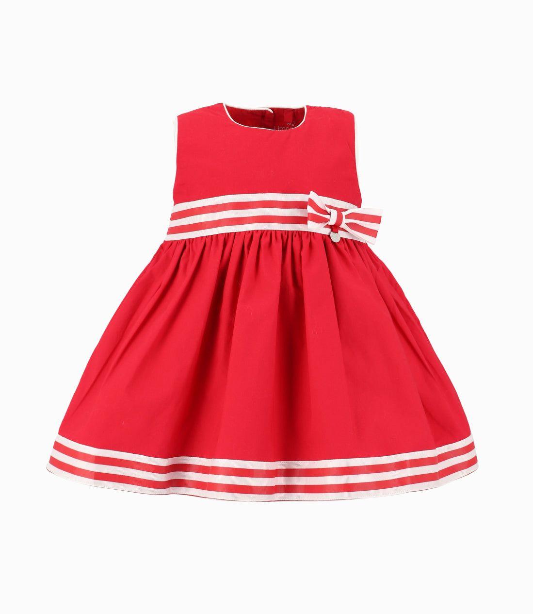 Vestido Bebé Con Lazo Rojo-5