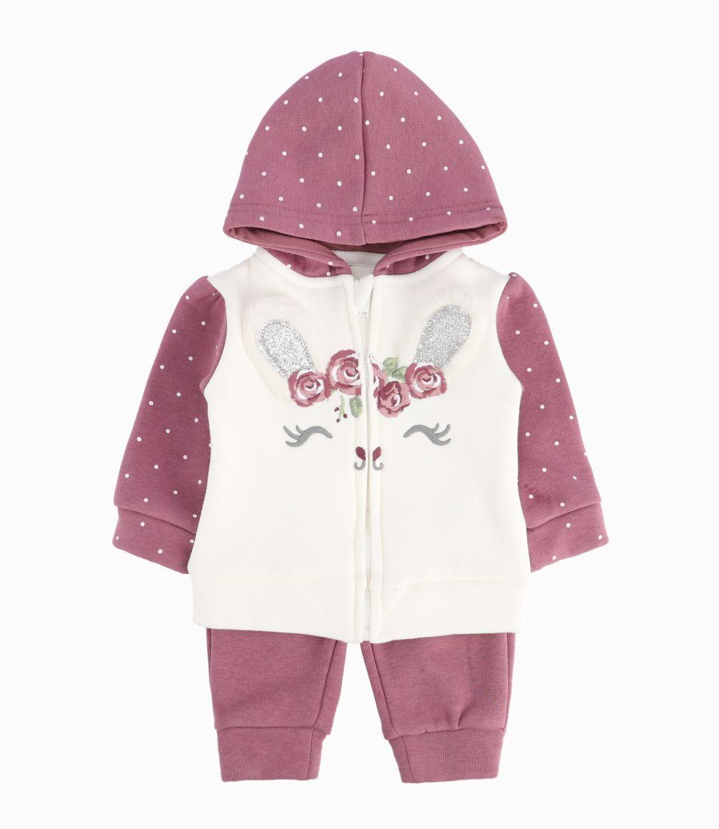 Conjunto Buzo Recién Nacida Con Conejito Limonada Uva-0