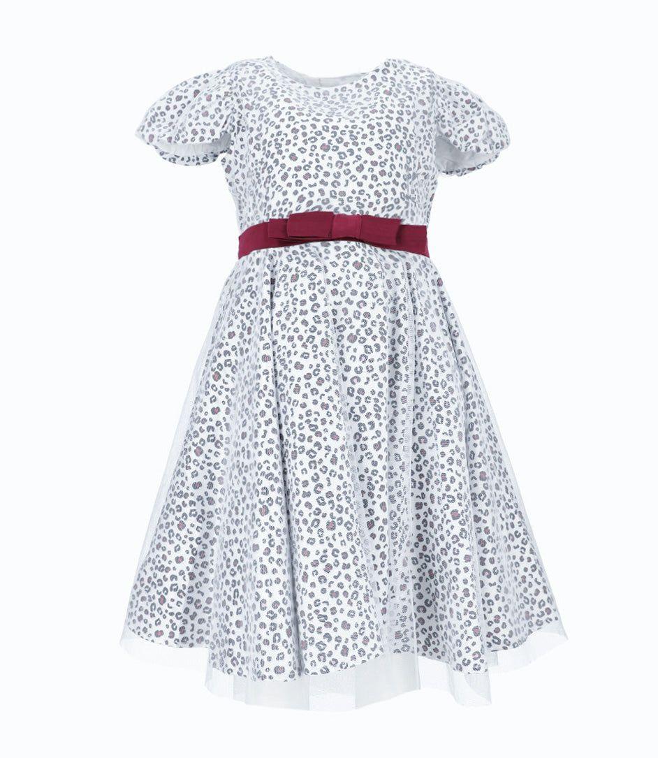 Vestido niña animal print blanco Limonada-1