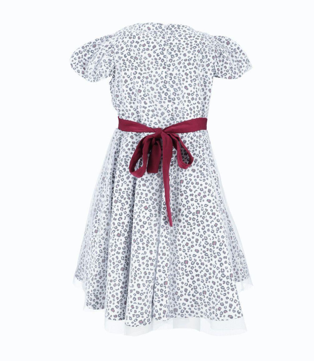 Vestido niña animal print blanco Limonada-2