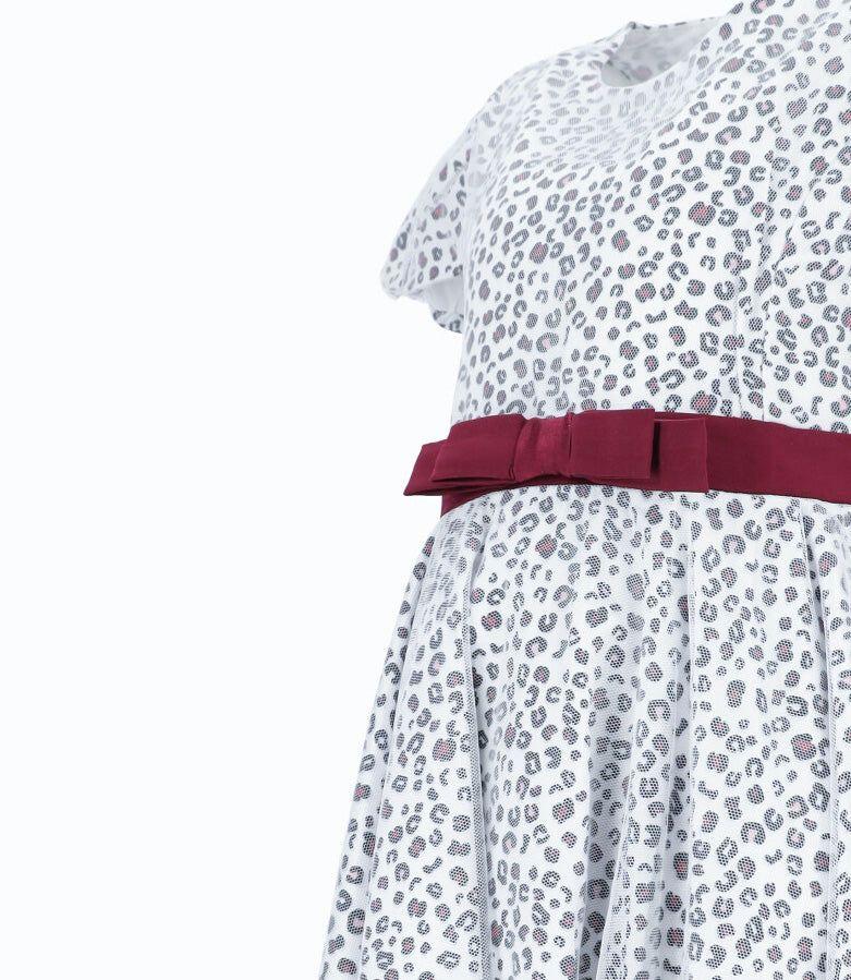 Vestido niña animal print blanco Limonada-3