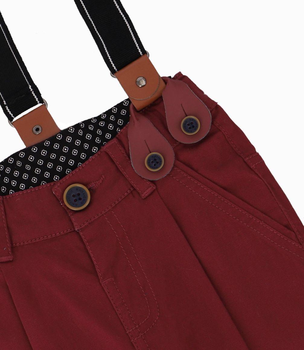 Pantalón Bebé Con Suspensores Black and Blue Burdeo-1