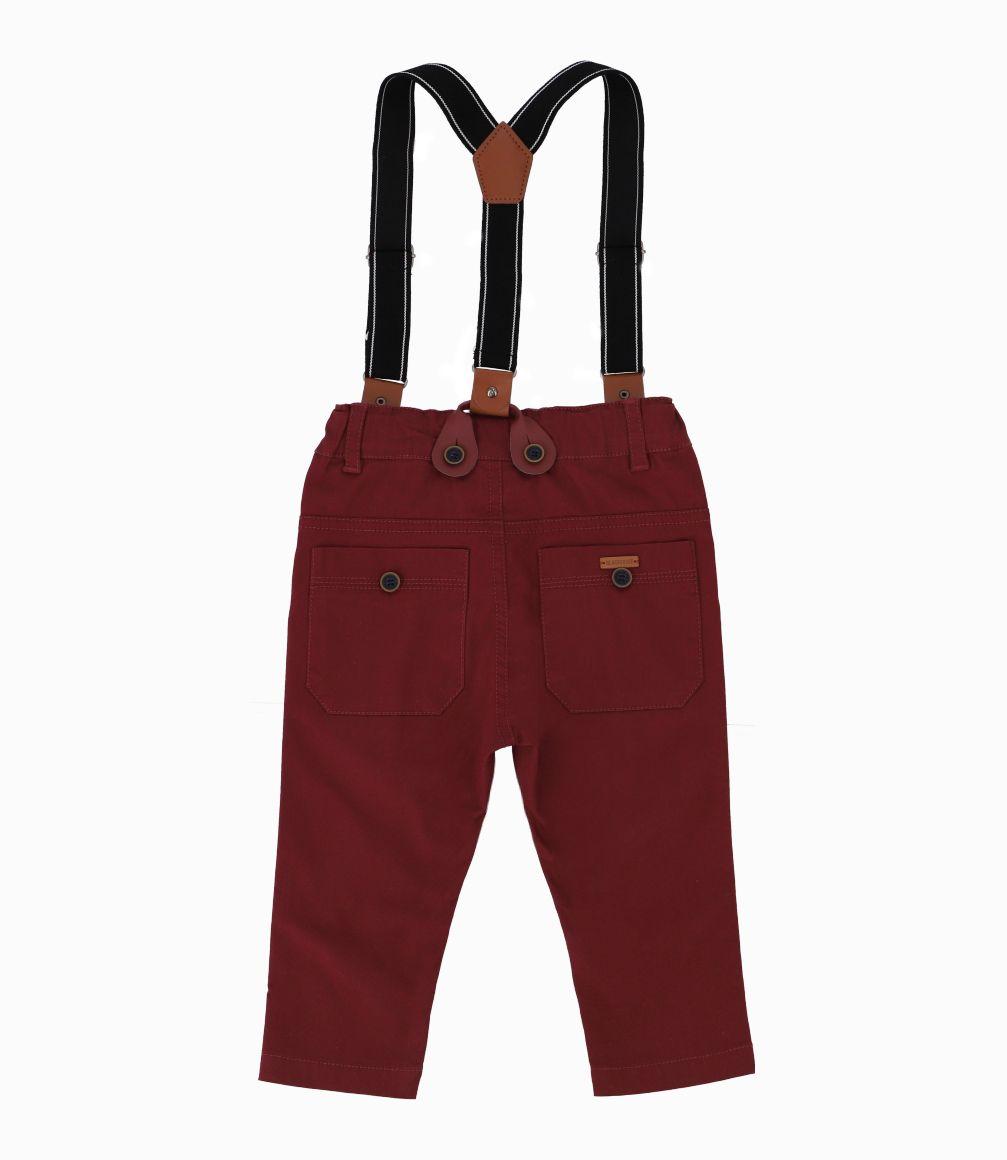 Pantalón Bebé Con Suspensores Black and Blue Burdeo-2