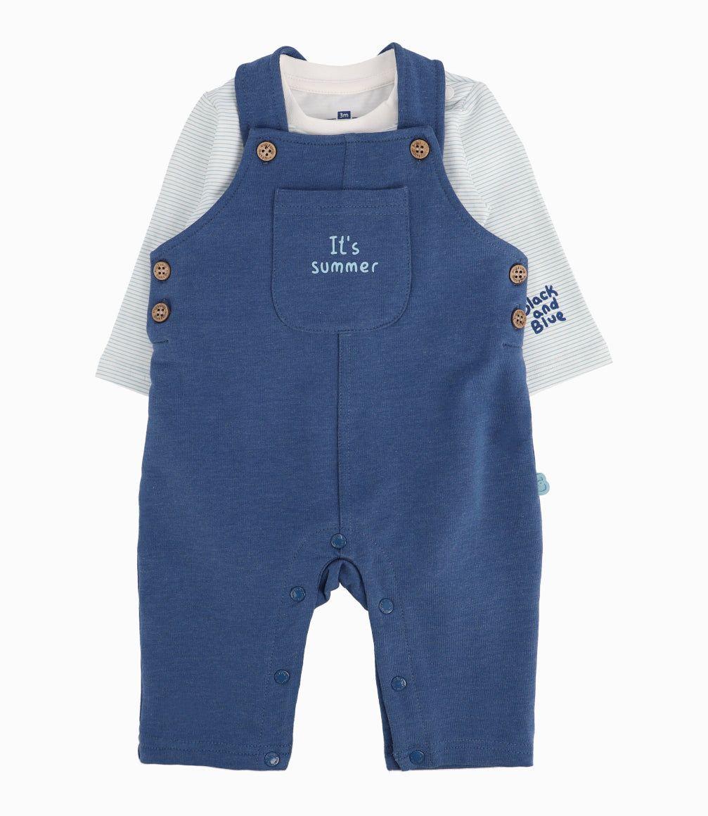 Conjunto Recién Nacido De Jardinera Y Body Azul-0