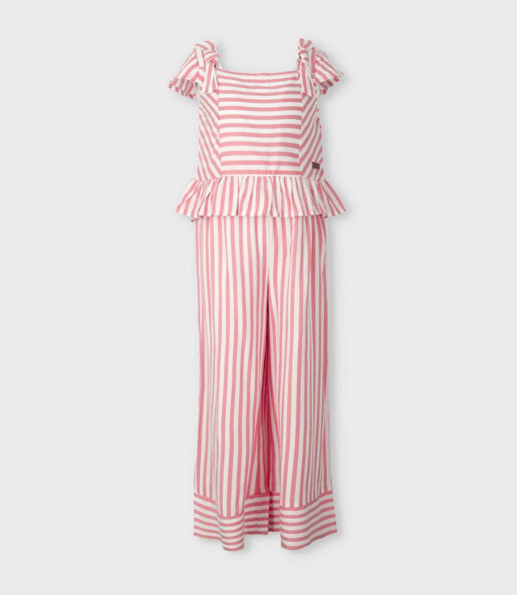 Conjunto niña rayado coral Limonada-1