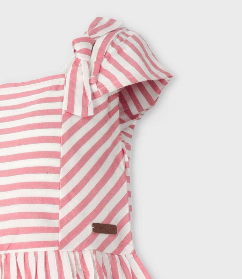 Conjunto niña rayado coral Limonada-3