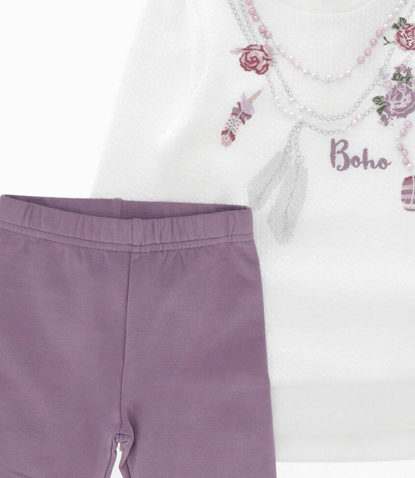 Conjunto bebé de chaleco y calzas morado Limonada-3