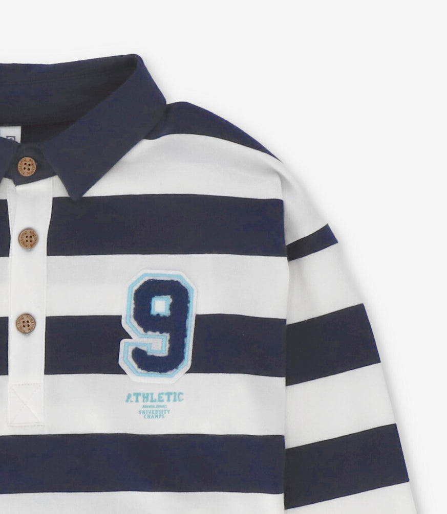 Polera manga larga niño  azul marino Black and Blue-2