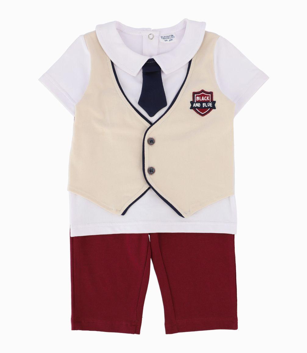 Conjunto Recién Nacido Formal Black and Blue Beige-0
