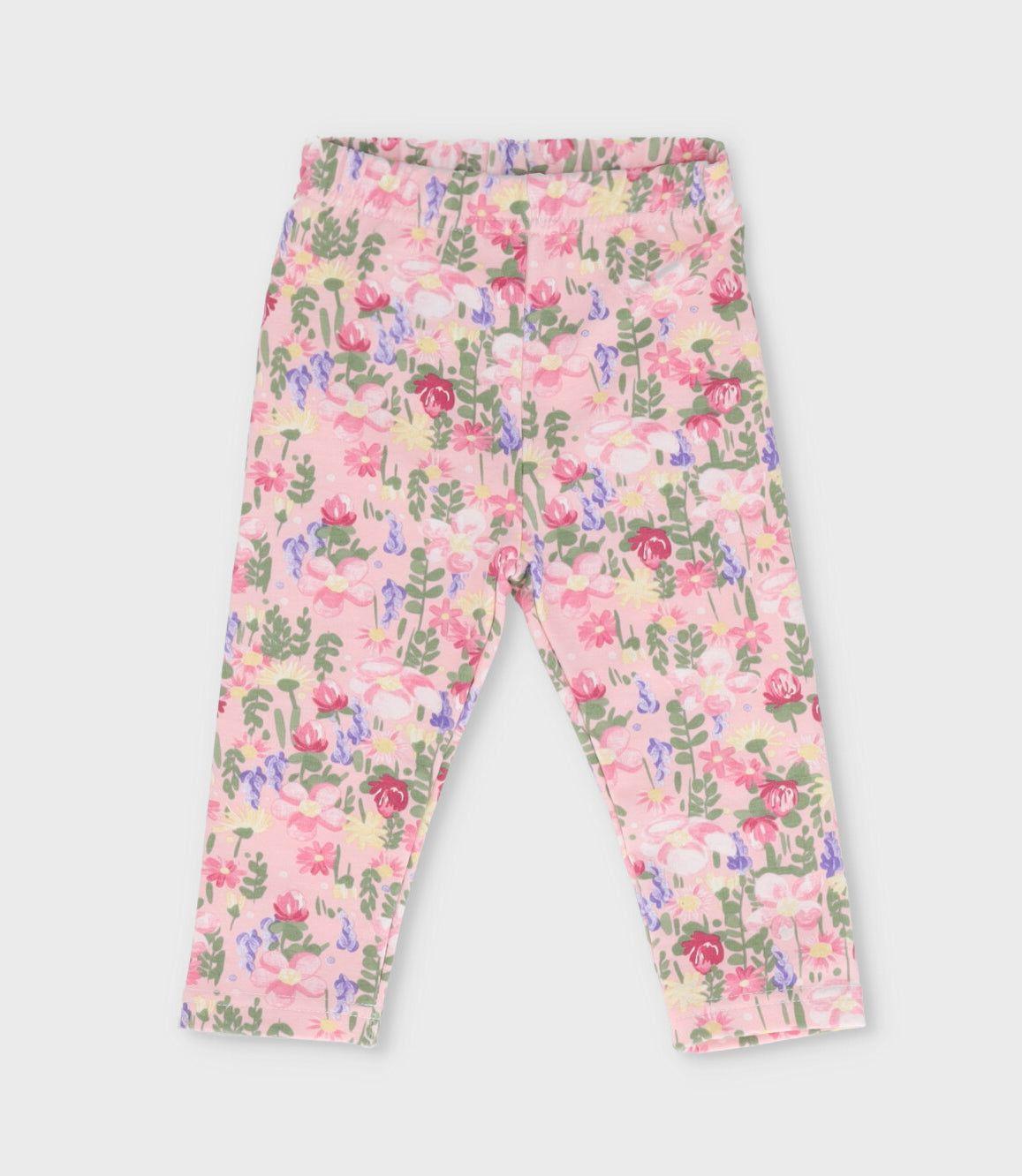 Conjunto bebé con estampado y flores chicle Limonada-3
