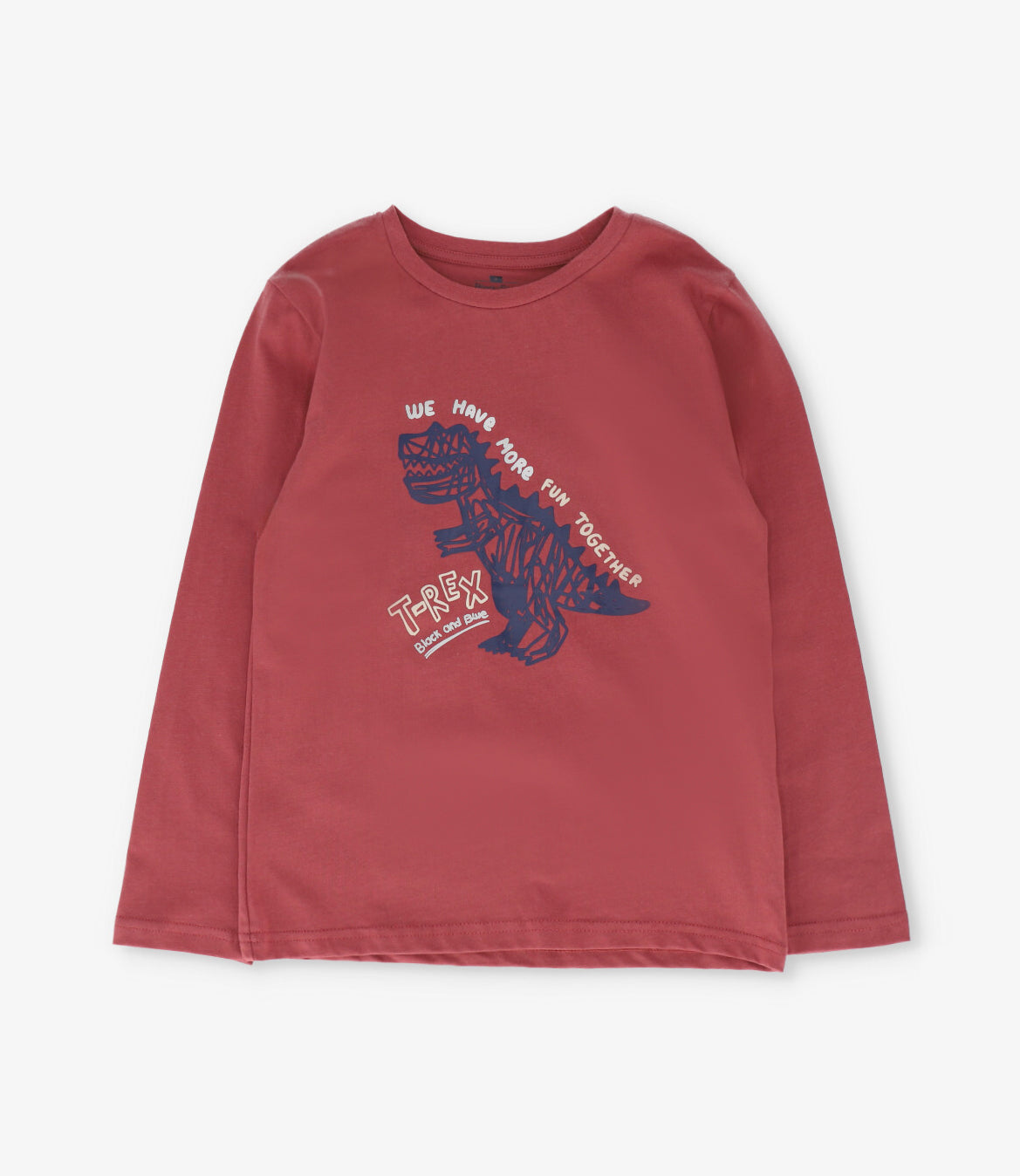 Polera manga larga niño t-rex terracota Black and blue-0