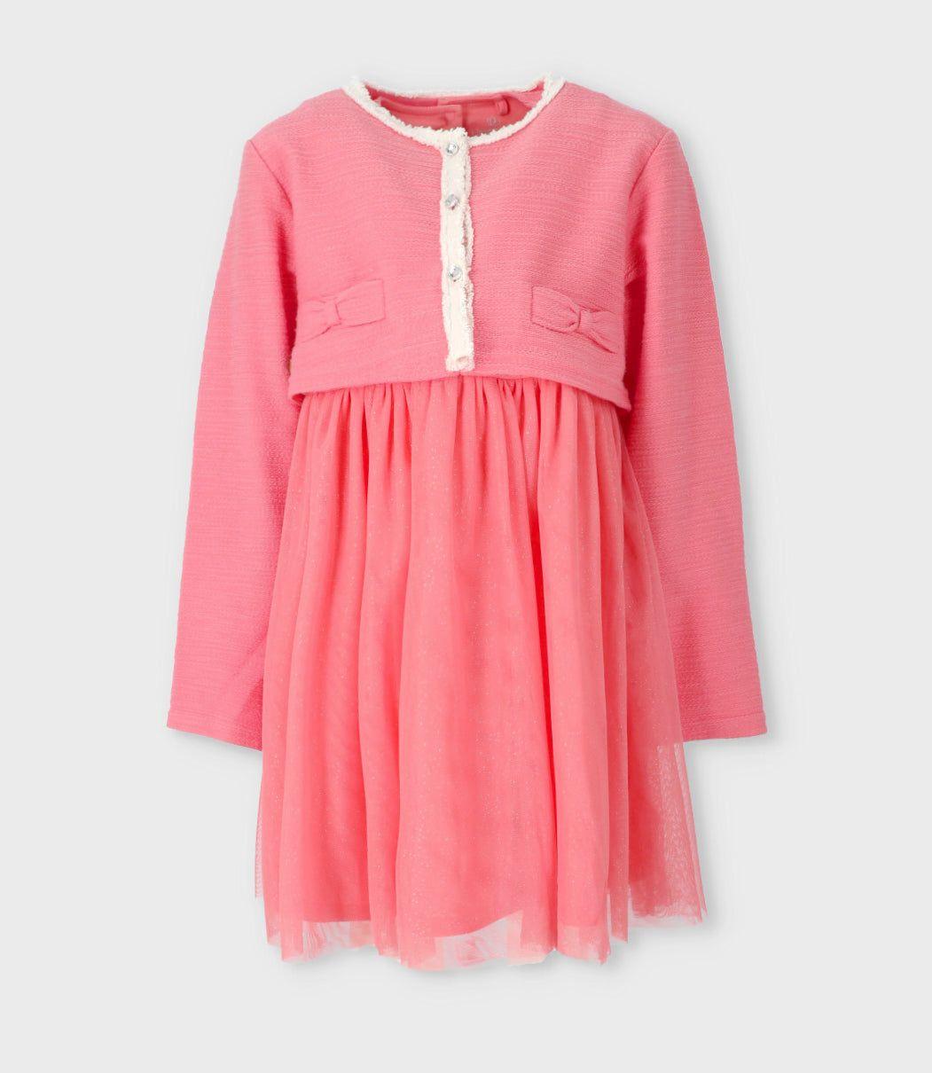 Vestido niña con bolero coral Limonada-1